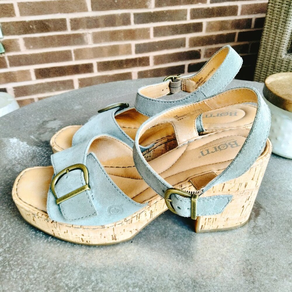 Born Light Grey Suede Heals